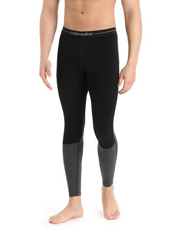 Base Layers Icebreaker 200 ZoneKnit™ Merino Leggings Męskie Czarne | PL 1606CTVE